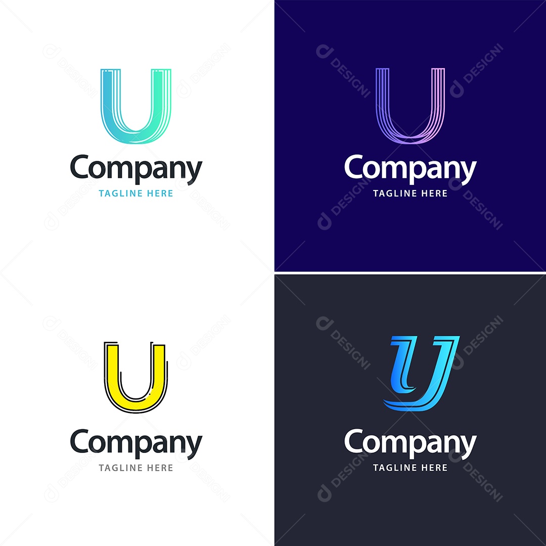 Logo U Personalizada Logotipos Modernos AI Editável