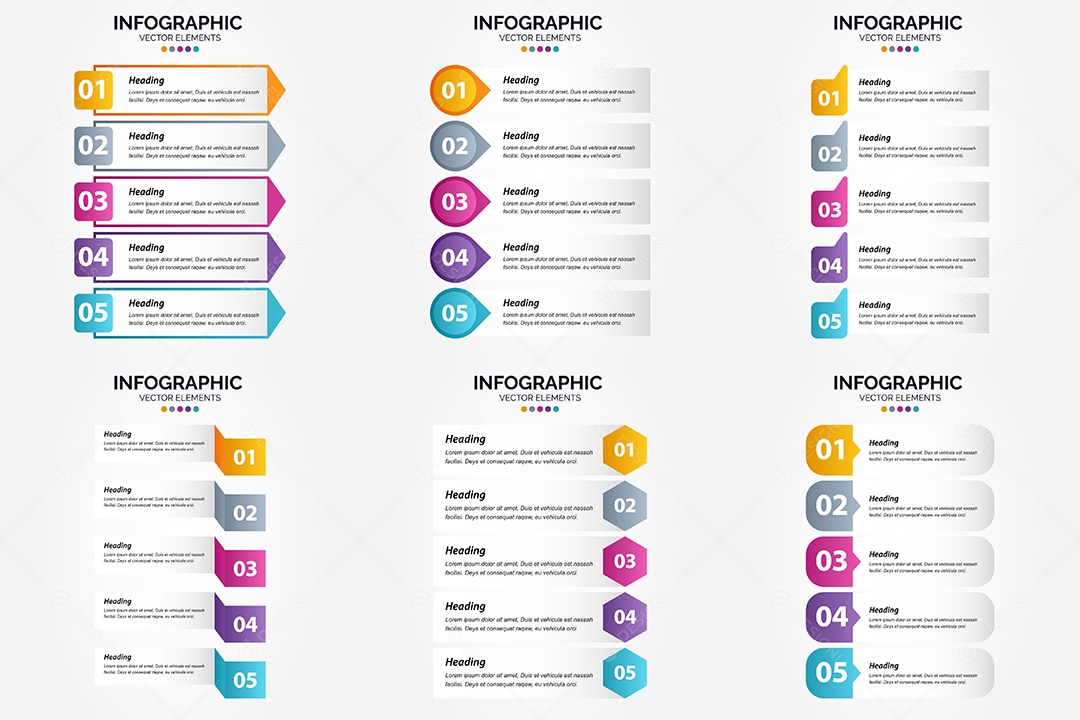 Conjunto de infográficos vetoriais para fazer sua publicidade Vetor EPS