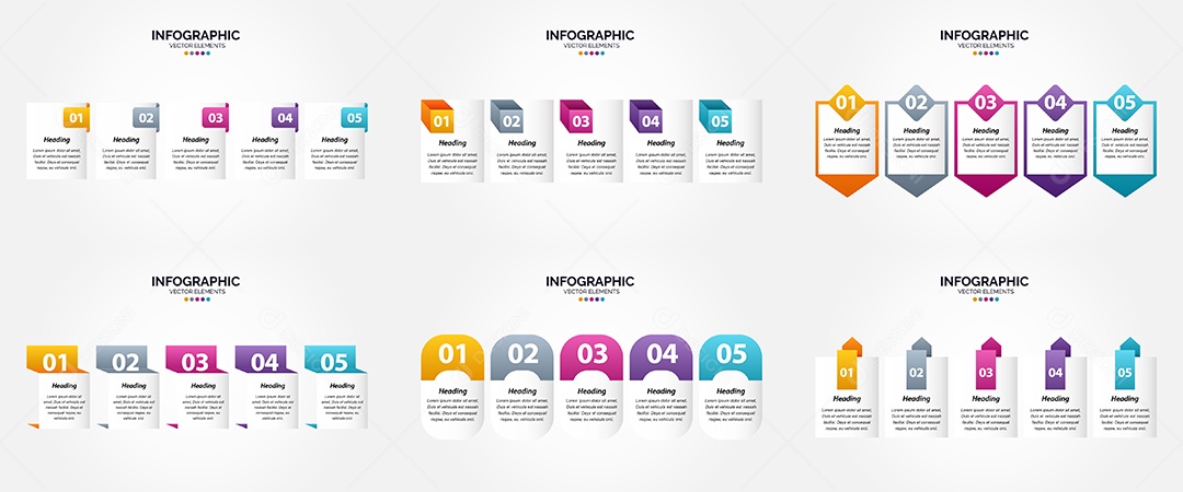 Conjunto de infográficos vetoriais para fazer sua publicidade Vetor EPS