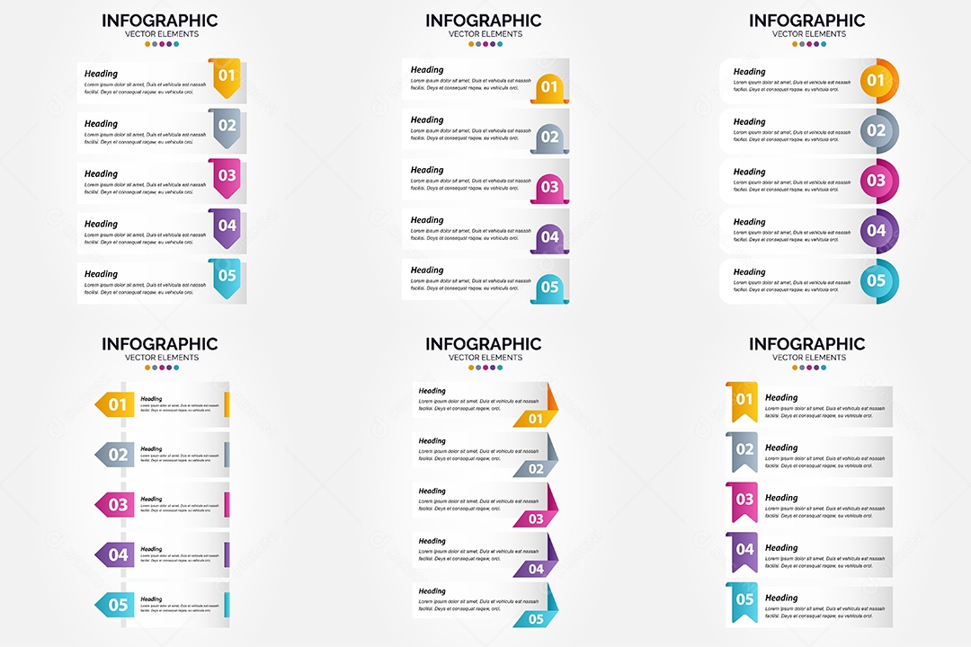 Conjunto de infográficos vetoriais para fazer sua publicidade Vetor EPS