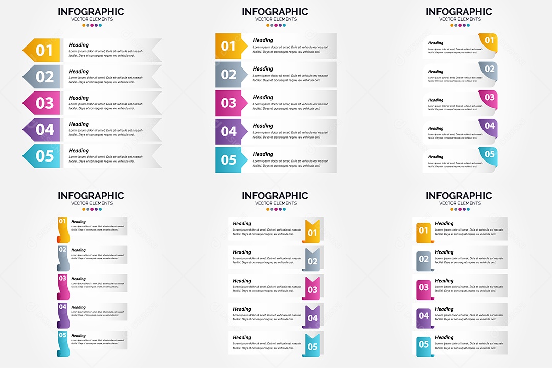 Conjunto de infográficos vetoriais para fazer sua publicidade Vetor EPS