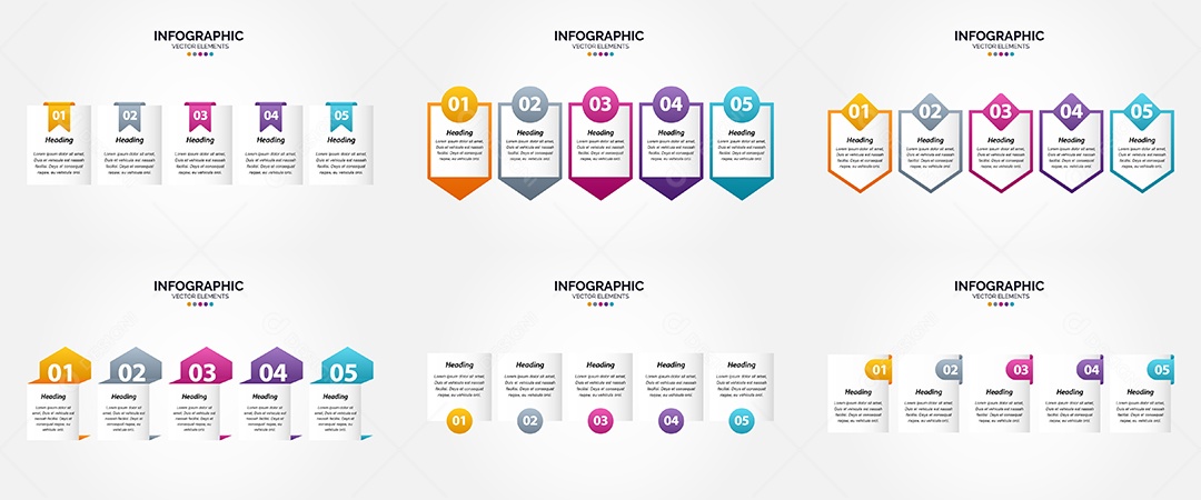 Conjunto de infográficos vetoriais para fazer sua publicidade Vetor EPS