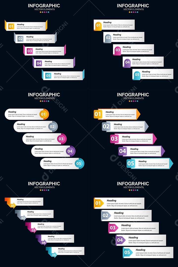Conjunto de infográficos vetoriais para fazer sua publicidade Vetor EPS