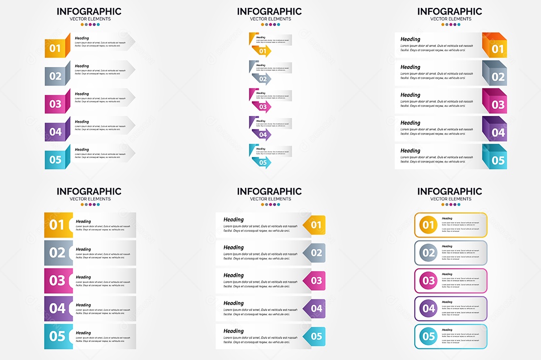 Conjunto de infográficos vetoriais para fazer sua publicidade Vetor EPS