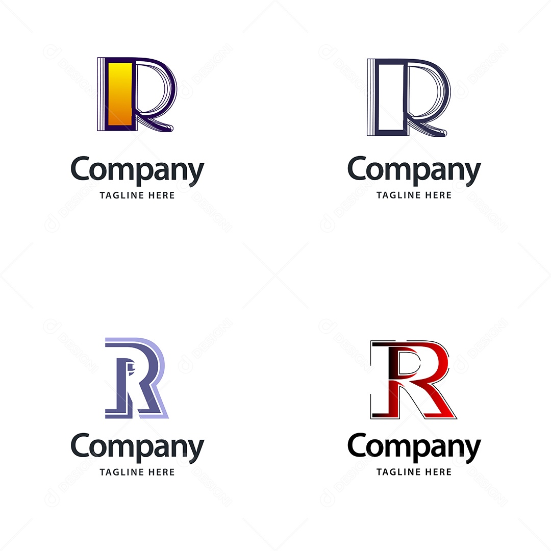 Logo R Personalizada Logotipos Modernos AI Editável