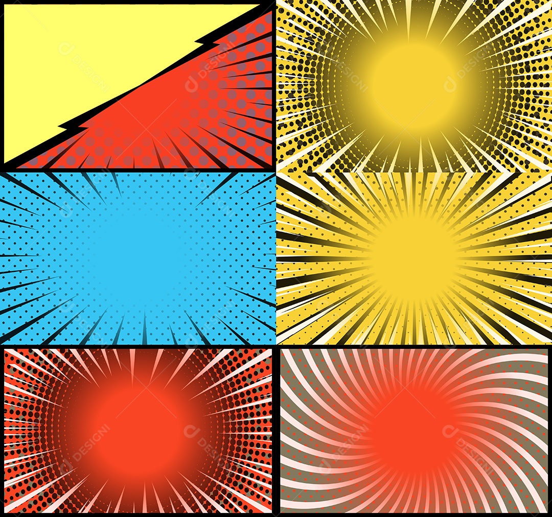 Vetor retrô de fundo em quadrinhos Colorida Vetor EPS