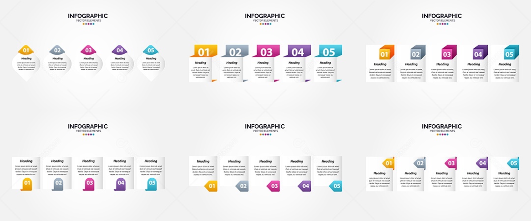 Conjunto de infográficos vetoriais para fazer sua publicidade Vetor EPS