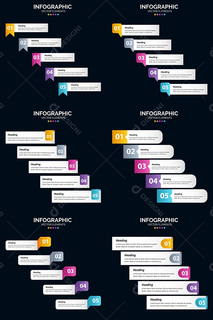 Conjunto de infográficos vetoriais para fazer sua publicidade Vetor EPS
