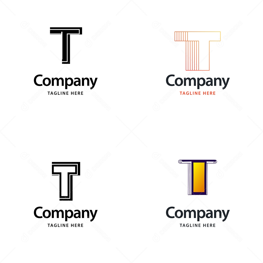 Logo T Personalizada Logotipos Modernos AI Editável