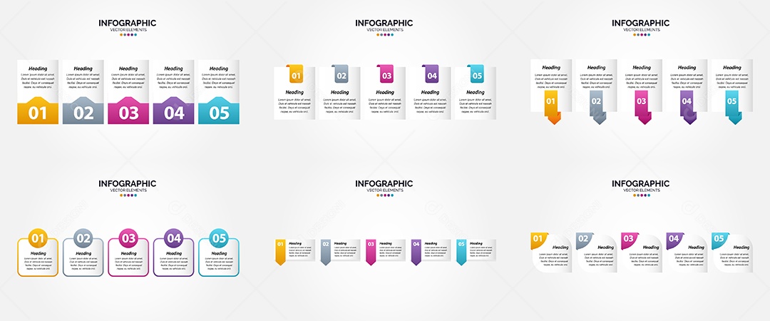 Conjunto de infográficos vetoriais para fazer sua publicidade Vetor EPS