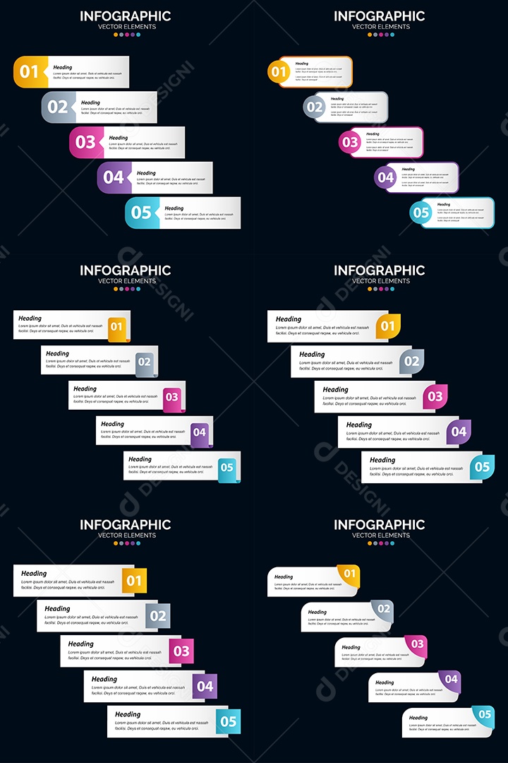 Conjunto de infográficos vetoriais para fazer sua publicidade Vetor EPS