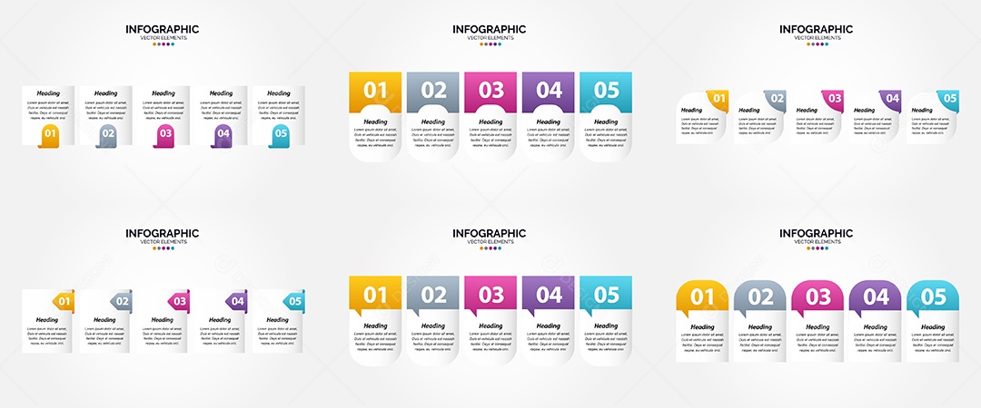 Conjunto de infográficos vetoriais para fazer sua publicidade Vetor EPS