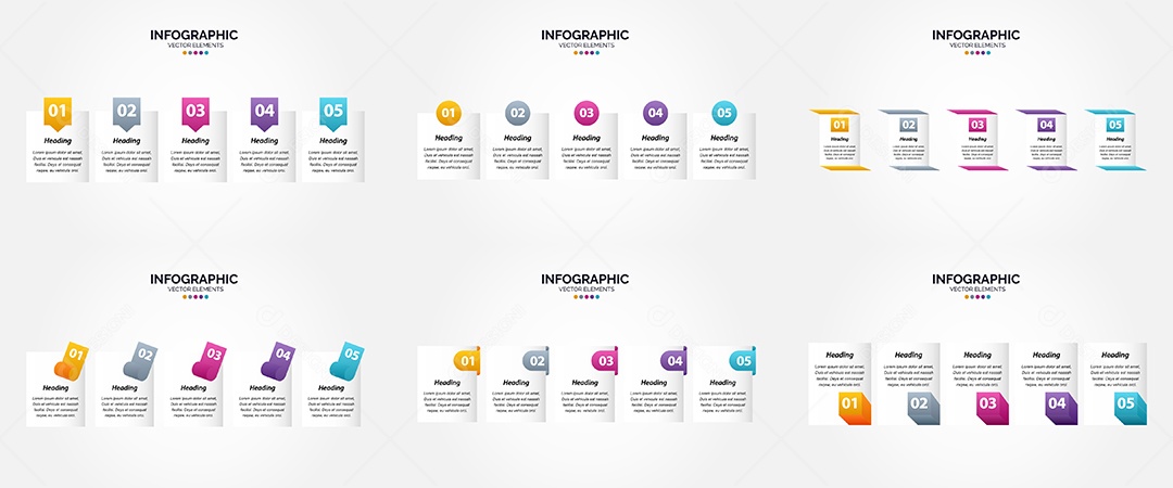 Conjunto de infográficos vetoriais para fazer sua publicidade Vetor EPS