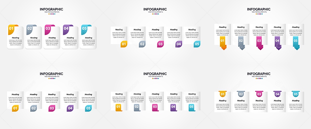 Conjunto de infográficos vetoriais para fazer sua publicidade Vetor EPS