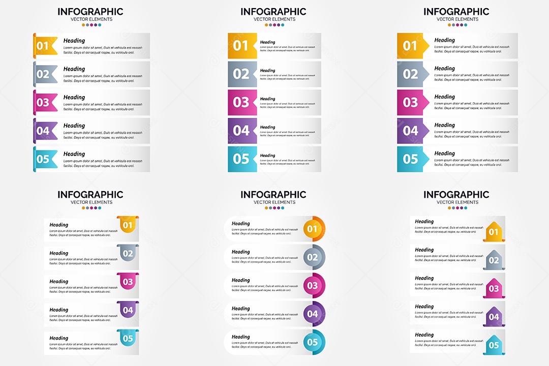 Conjunto de infográficos vetoriais para fazer sua publicidade Vetor EPS
