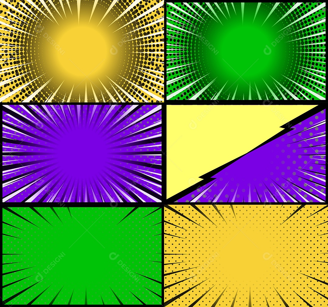 Vetor retrô de fundo em quadrinhos Colorida Vetor EPS