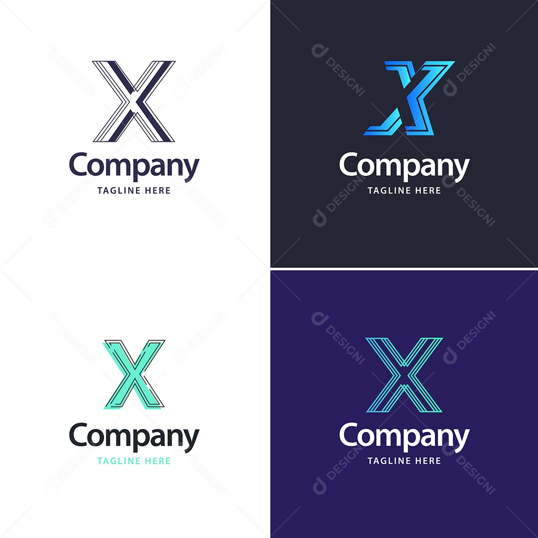 Logo X Personalizada Logotipos Modernos AI Editável