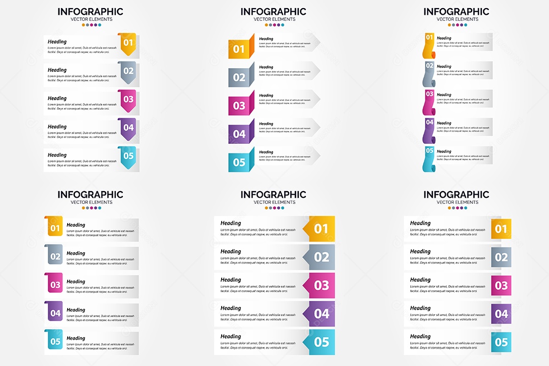 Conjunto de infográficos vetoriais para fazer sua publicidade Vetor EPS