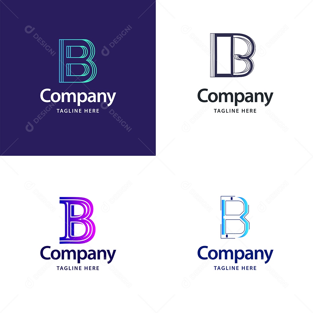 Logo B Personalizada Logotipos Modernos AI Editável