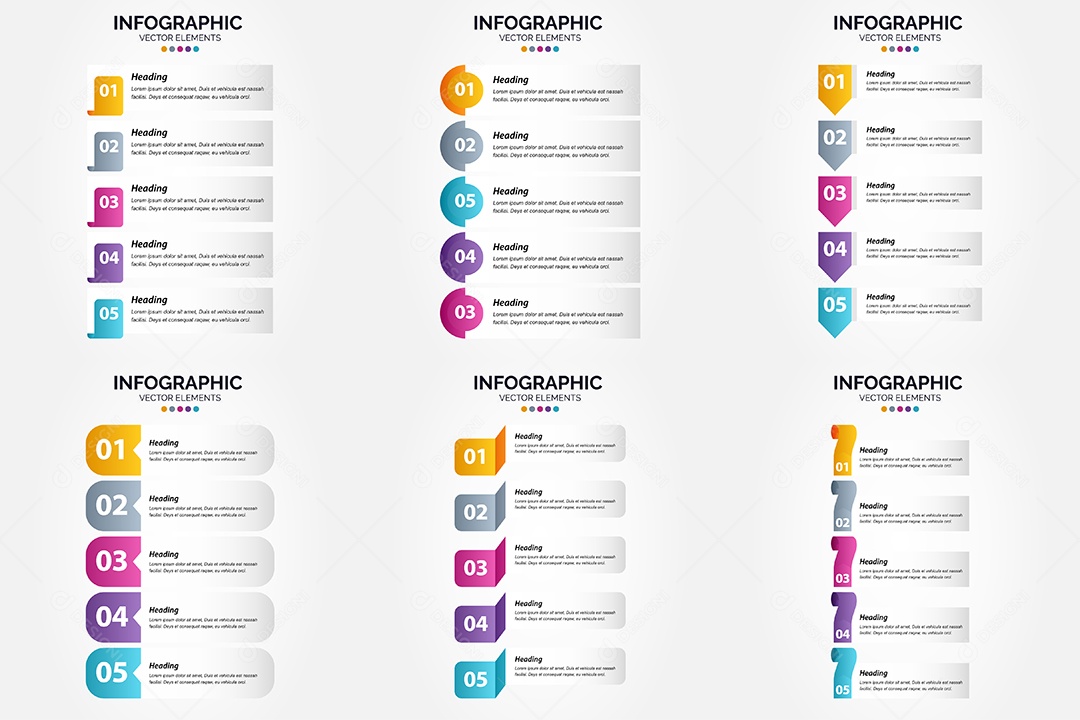 Conjunto de infográficos vetoriais para fazer sua publicidade Vetor EPS
