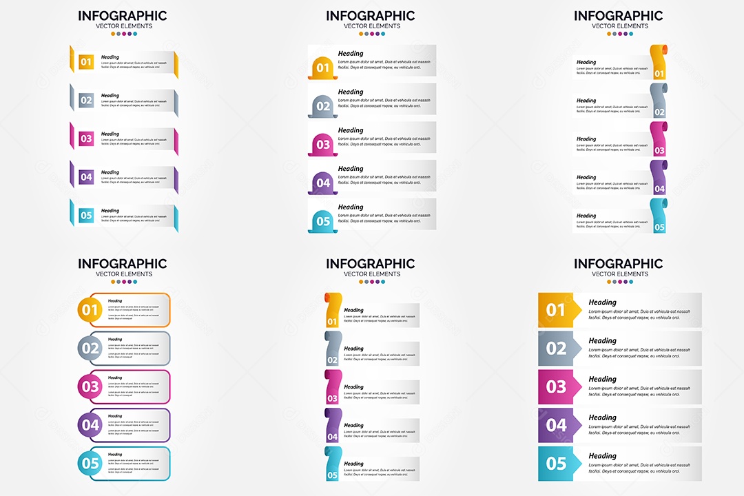 Conjunto de infográficos vetoriais para fazer sua publicidade Vetor EPS