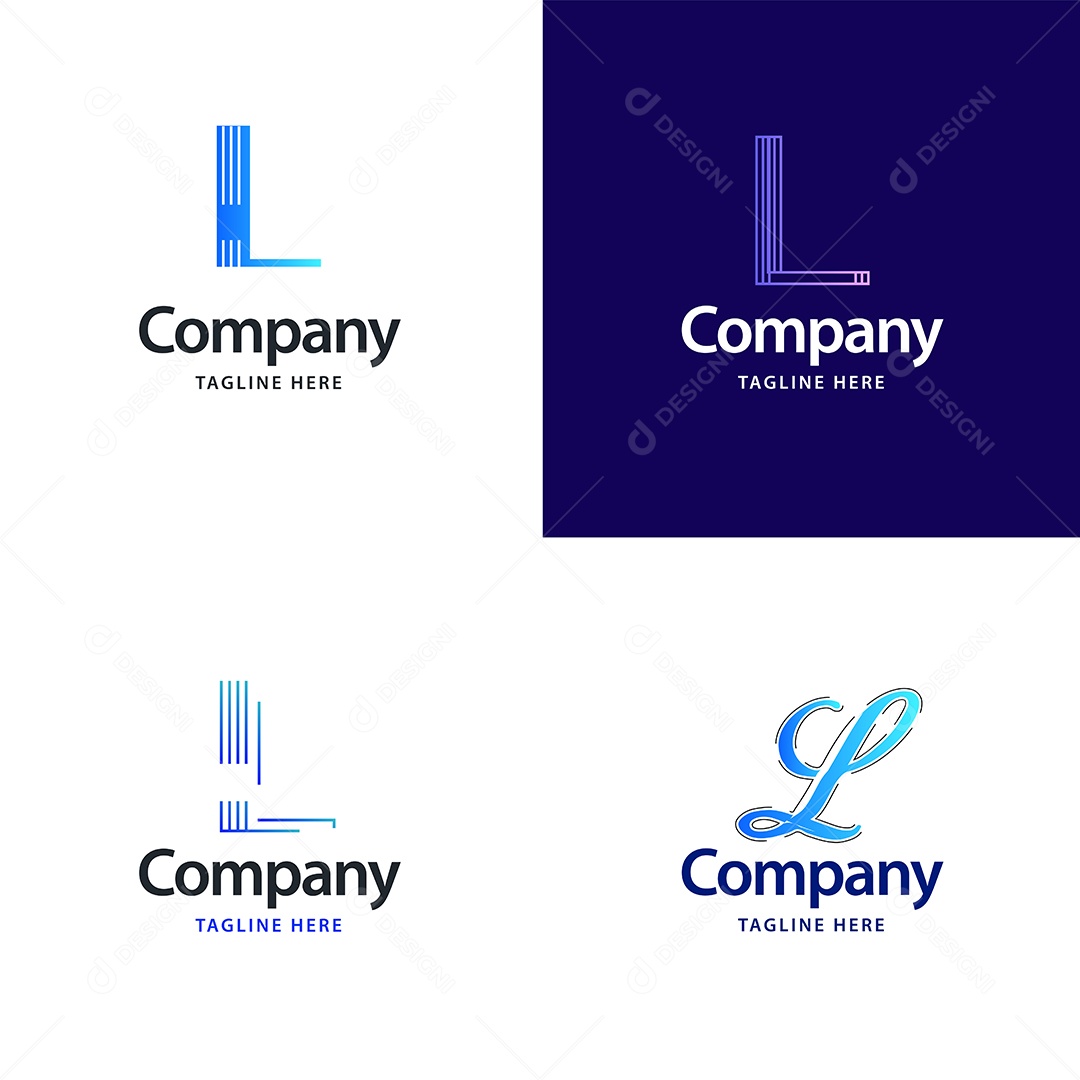 Logo L Personalizada Logotipos Modernos AI Editável
