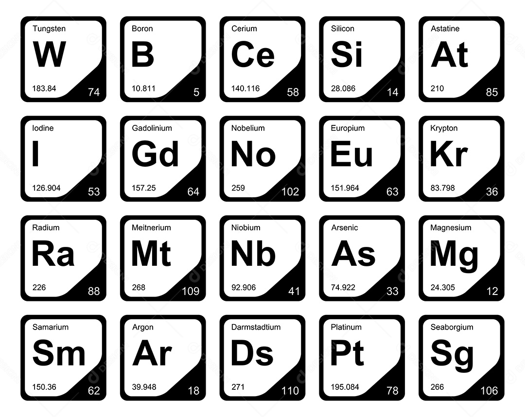 Tabela Periódica Ícones Vetor EPS