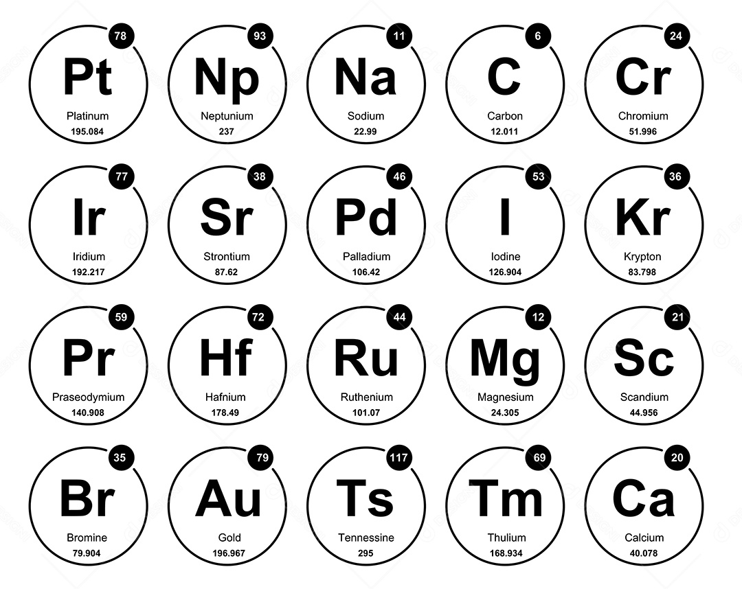 Tabela Periódica Ícones Vetor EPS