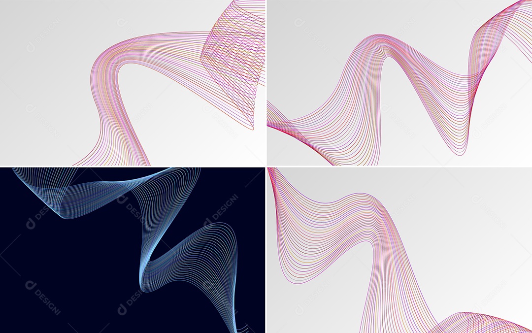 Coleção de conjunto de padrões geométricos de linhas mínimas Vetor EPS