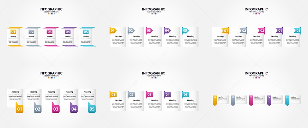 Conjunto de infográficos vetoriais para fazer sua publicidade Vetor EPS