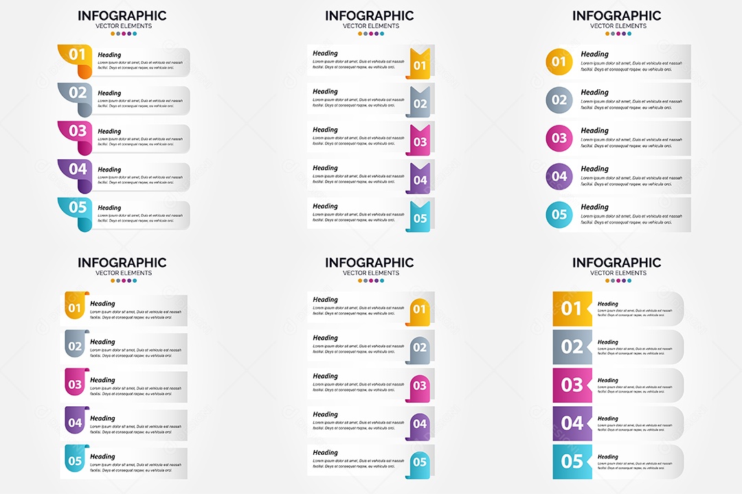 Conjunto de infográficos vetoriais para fazer sua publicidade Vetor EPS