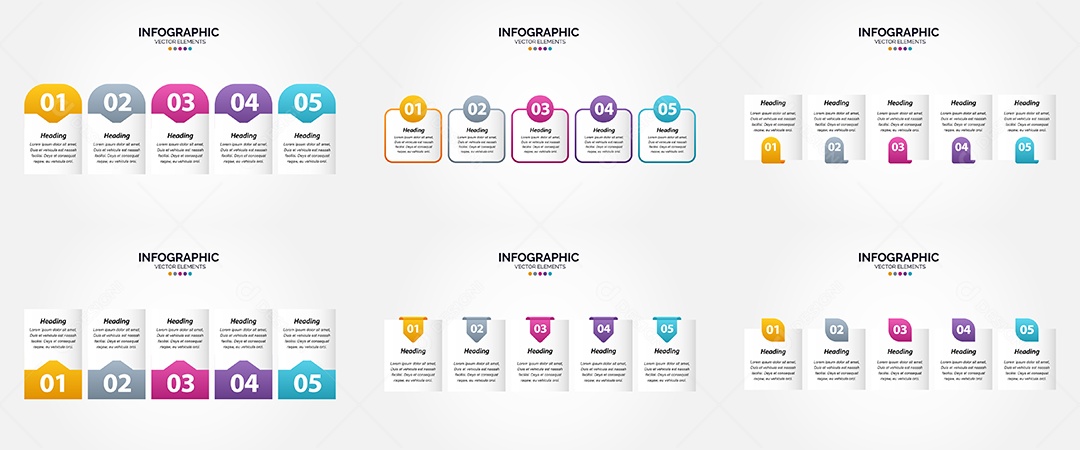 Conjunto de infográficos vetoriais para fazer sua publicidade Vetor EPS