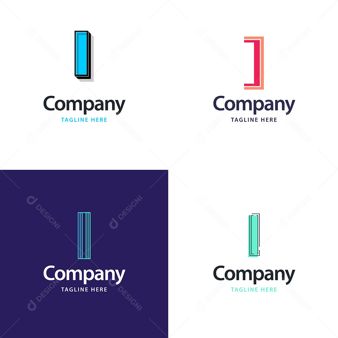 Logo I Personalizada Logotipos Modernos AI Editável