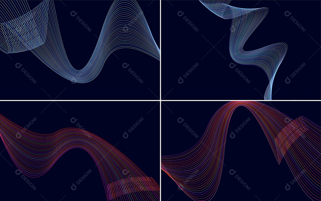 Coleção de conjunto de padrões geométricos de linhas mínimas Vetor EPS