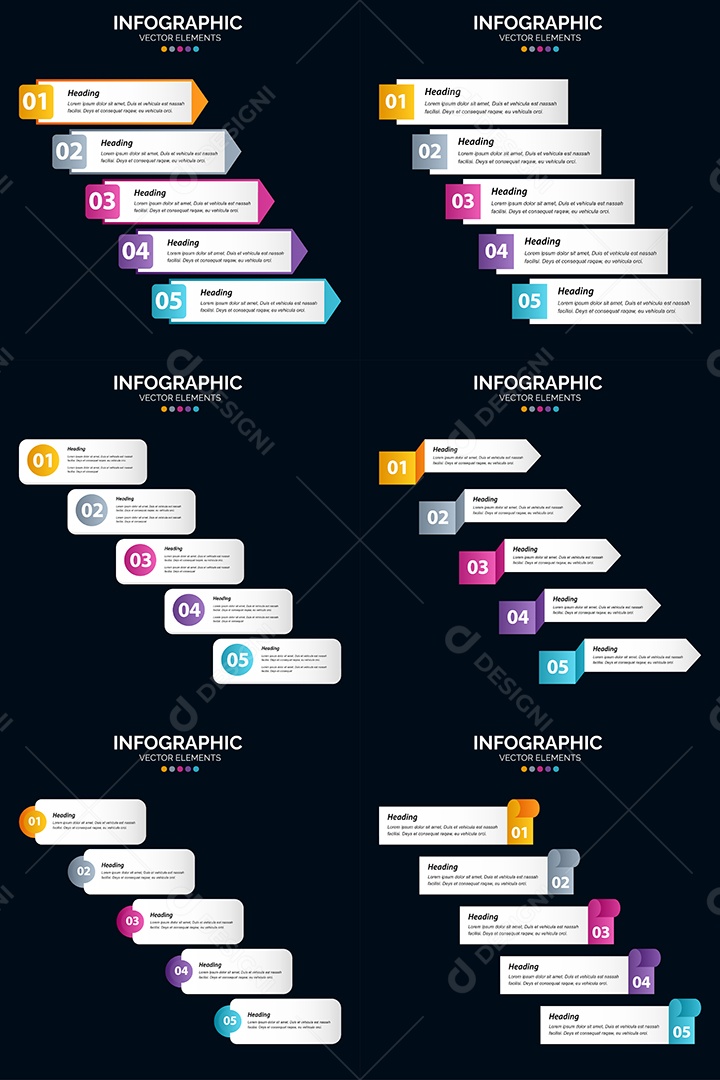 Conjunto de infográficos vetoriais para fazer sua publicidade Vetor EPS