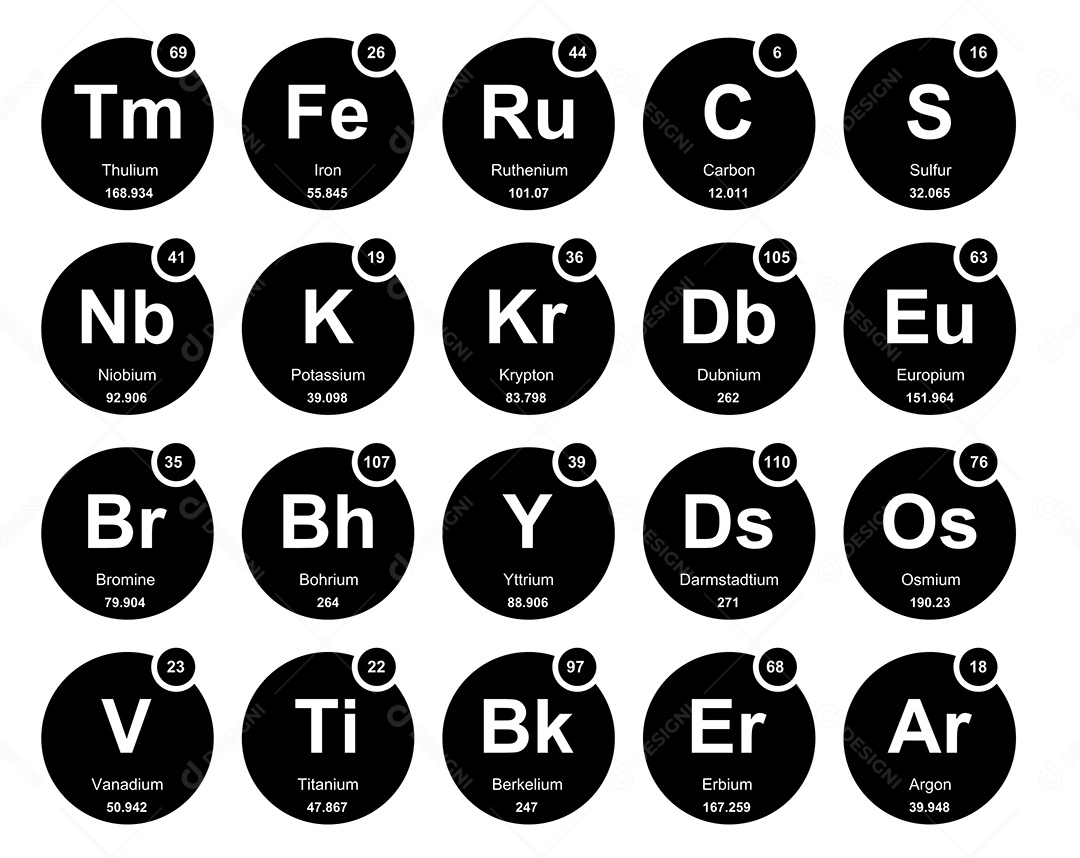 Tabela Periódica Ícones Vetor EPS