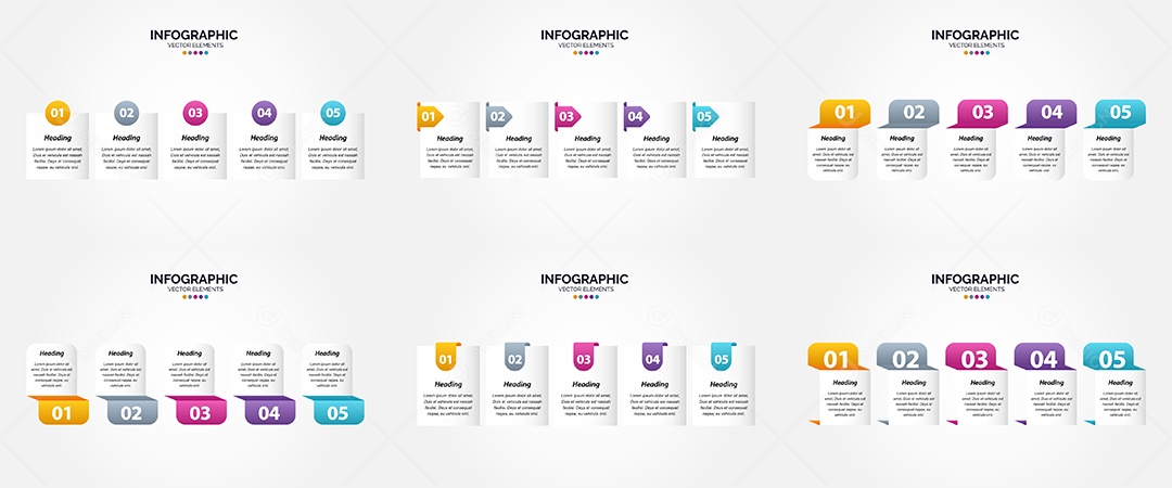 Conjunto de infográficos vetoriais para fazer sua publicidade Vetor EPS