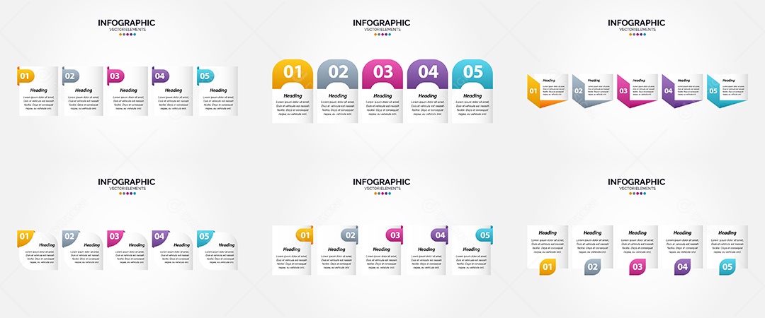 Conjunto de infográficos vetoriais para fazer sua publicidade Vetor EPS