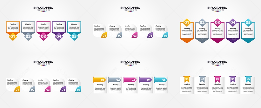 Conjunto de infográficos vetoriais para fazer sua publicidade Vetor EPS