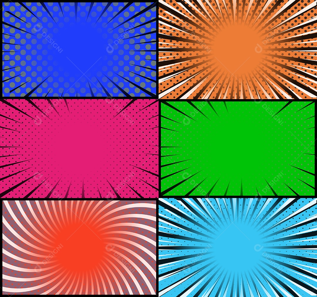 Vetor retrô de fundo em quadrinhos Colorida Vetor EPS