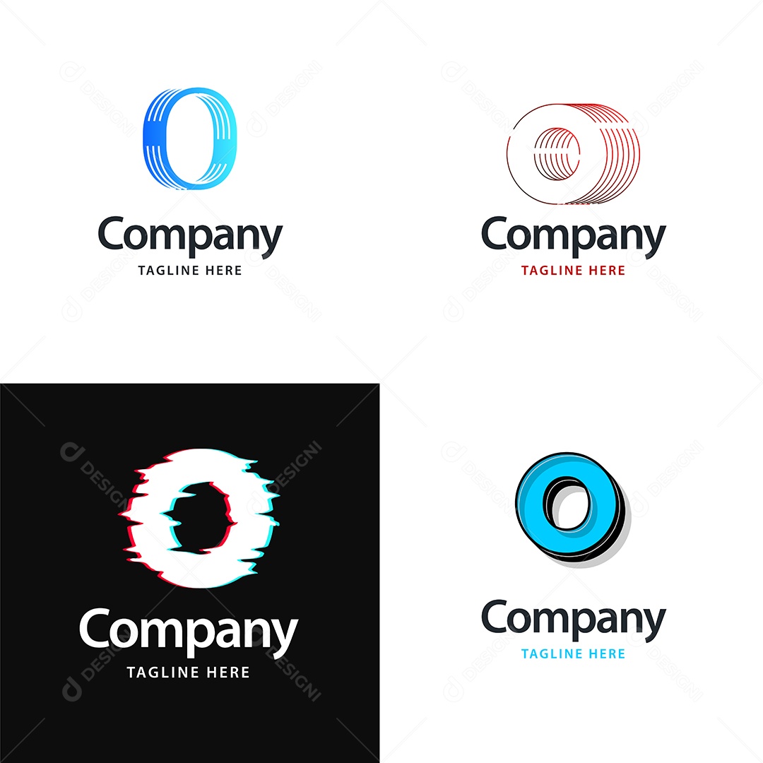 Logo O Personalizada Logotipos Modernos AI Editável