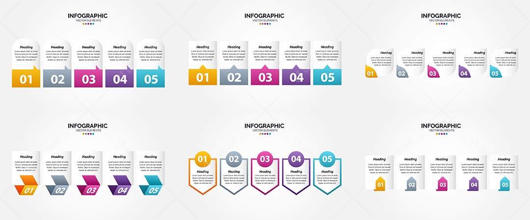 Conjunto de infográficos vetoriais para fazer sua publicidade Vetor EPS