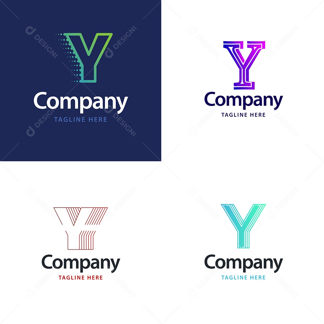 Logo Y Personalizada Logotipos Modernos AI Editável