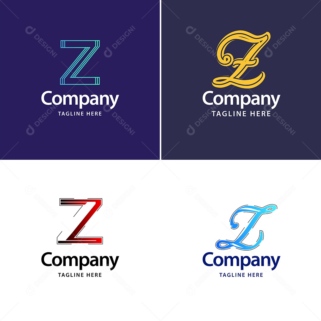 Logo Z Personalizada Logotipos Modernos AI Editável