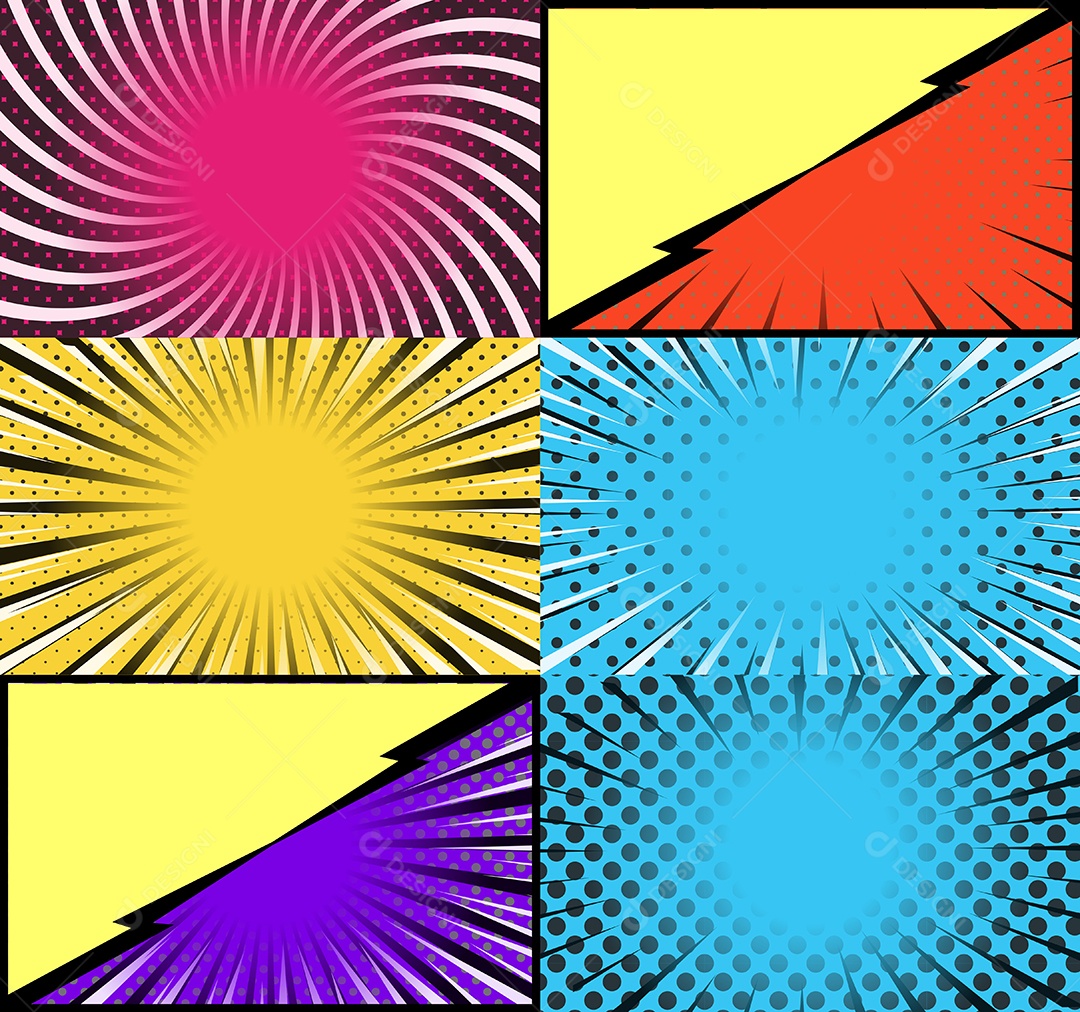 Vetor retrô de fundo em quadrinhos Colorida Vetor EPS