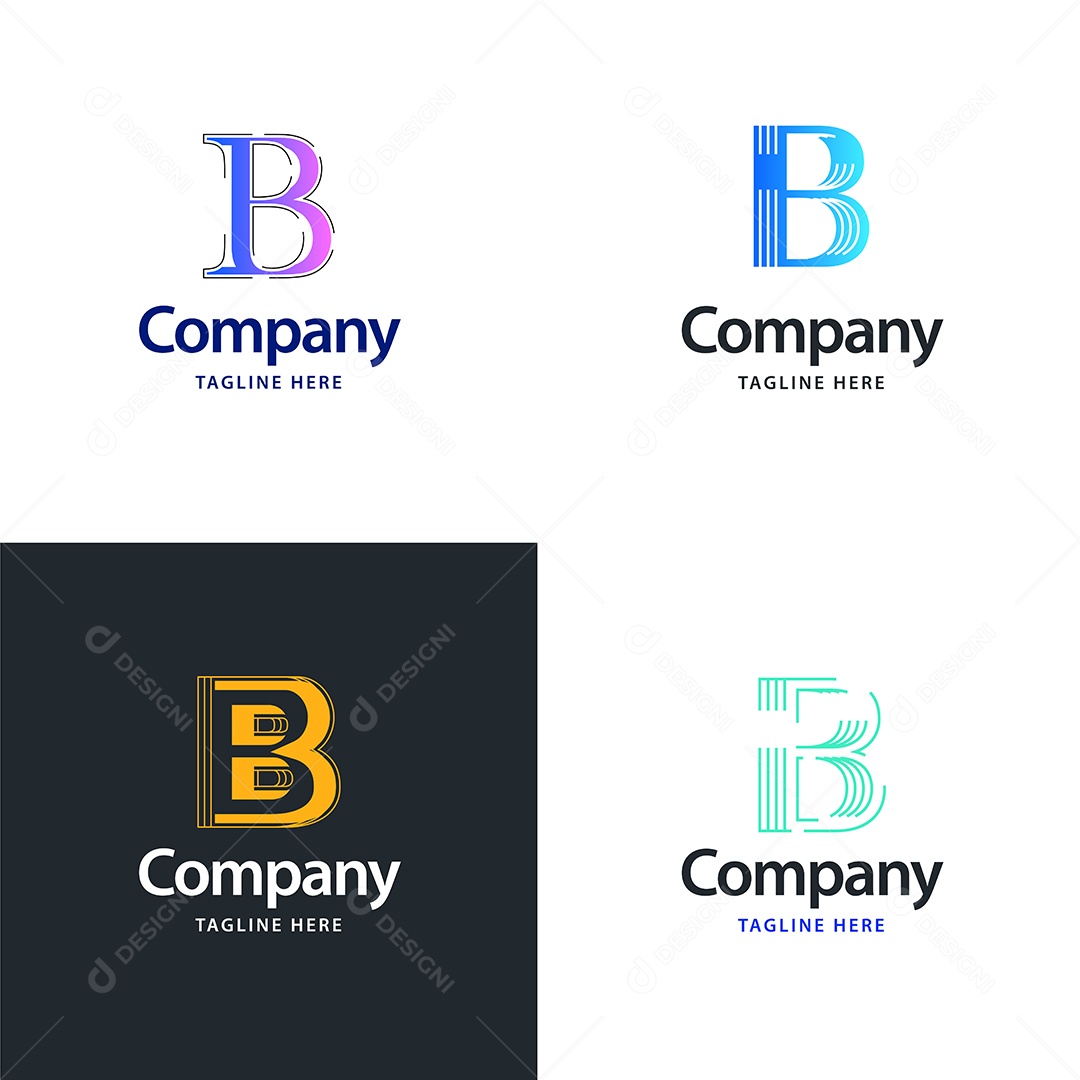 Logo B Personalizada Logotipos Modernos AI Editável