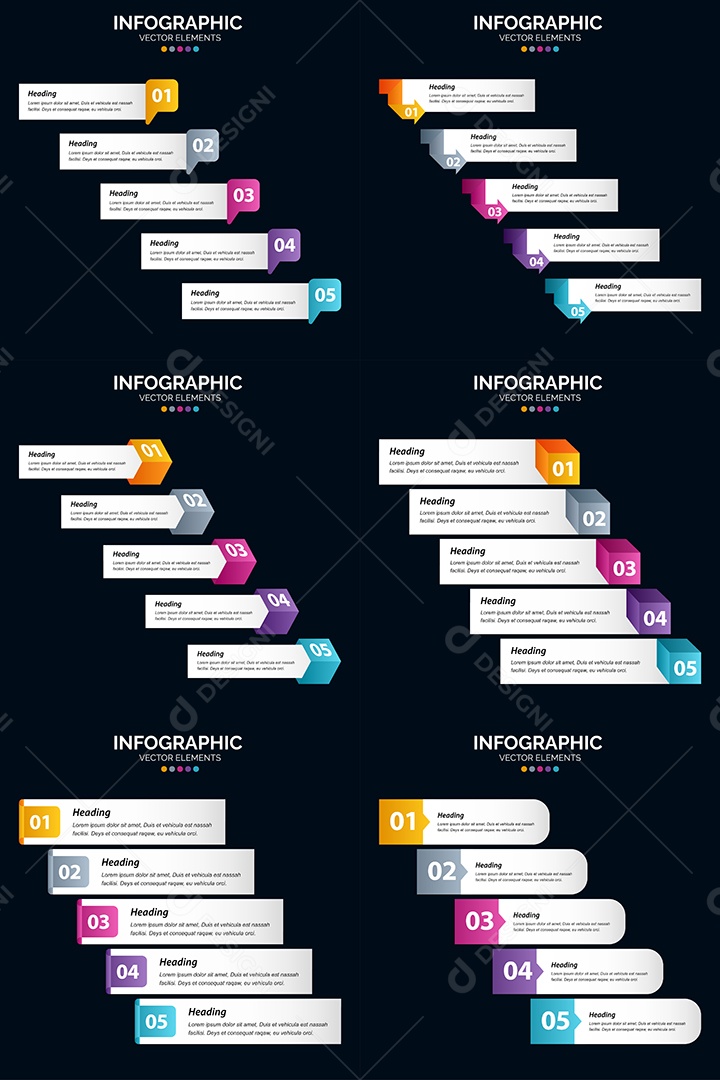 Conjunto de infográficos vetoriais para fazer sua publicidade Vetor EPS