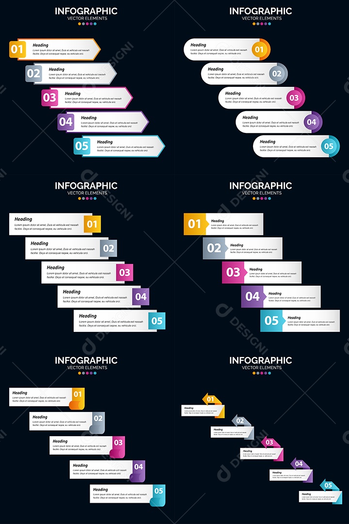 Conjunto de infográficos vetoriais para fazer sua publicidade Vetor EPS