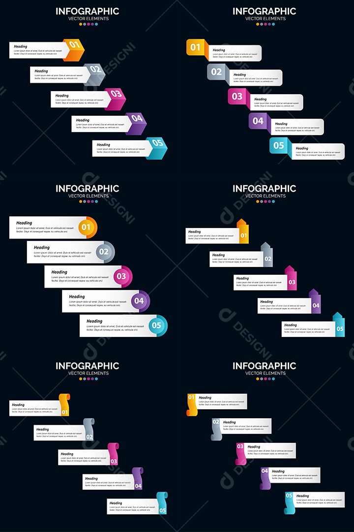 Conjunto de infográficos vetoriais para fazer sua publicidade Vetor EPS