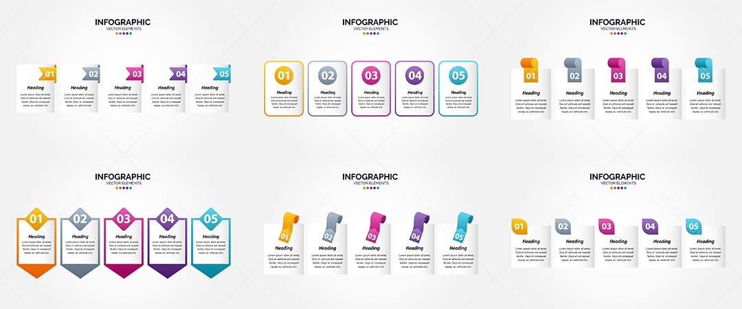 Conjunto de infográficos vetoriais para fazer sua publicidade Vetor EPS